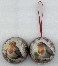 RB3141_pix - Nostalgia Christmas Robin Tin Baubles